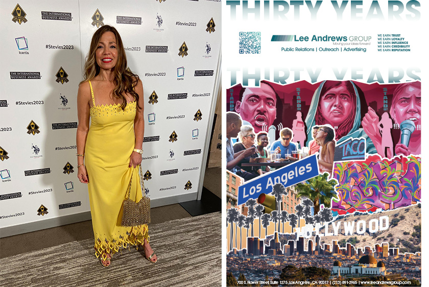 Lee Andrews Group being awarded the Silver Stevie Award for PR Campaign of the Year in the Community Engagement category